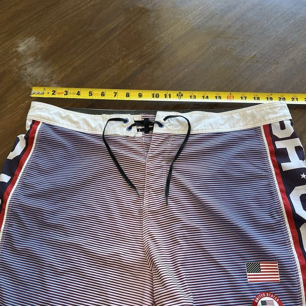 Hurley Board Shorts Mens 38 Blue USA Olympic Team Phantom Swim Trunks Quick Dry